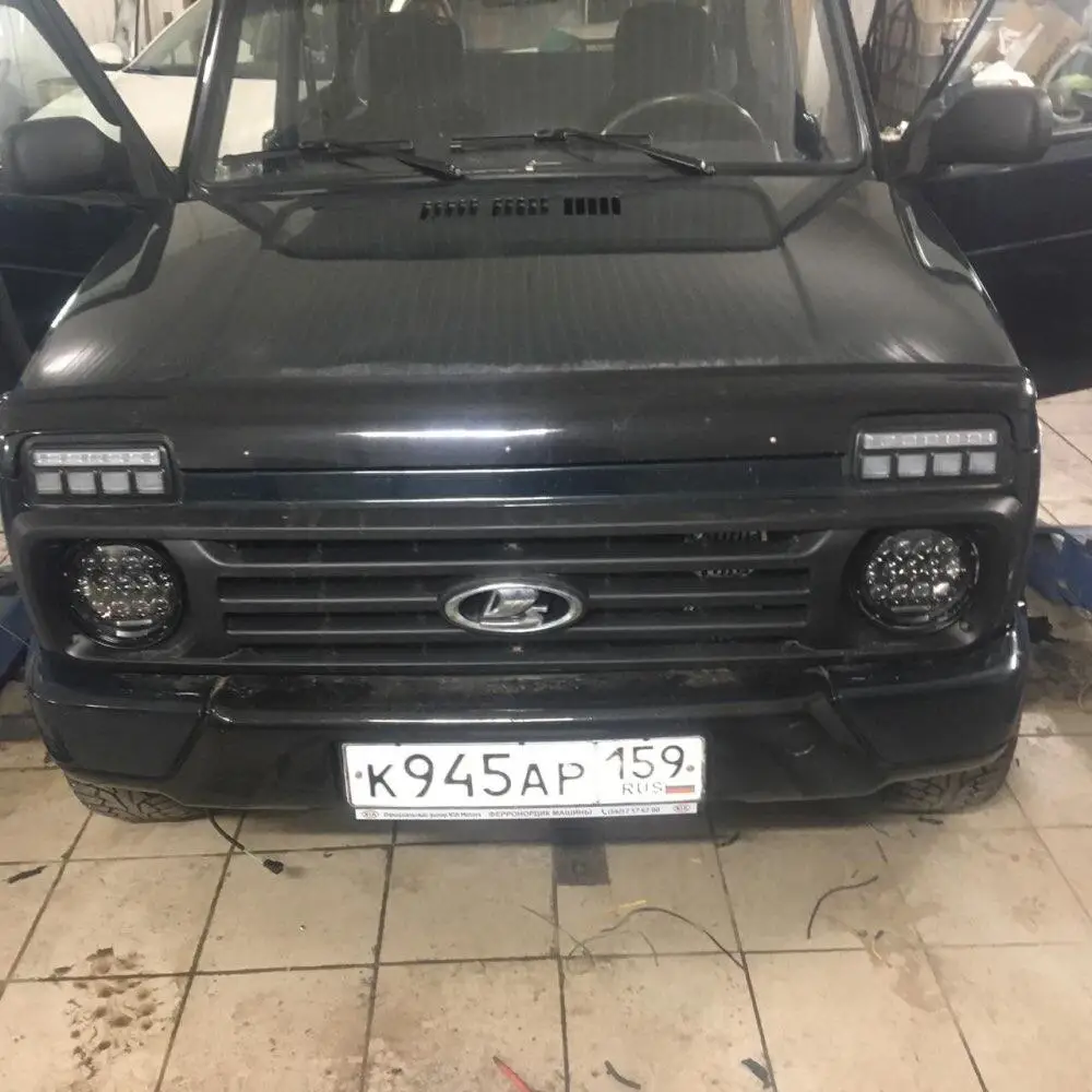 For Lada Niva 4X4 1995 LED DRL Lights With Running Turn Signal PMMA / ABS Plastic Function Accessories Car Styling Tuning