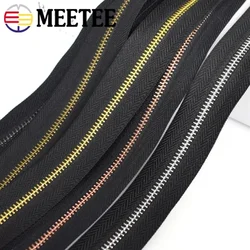 2/4Yards 3# 5# Metal Zipper Tape Bag Backpack Clothes Jacket Black Decorative Zip Per Meter Tailor Repair Kit Sewing Accessories