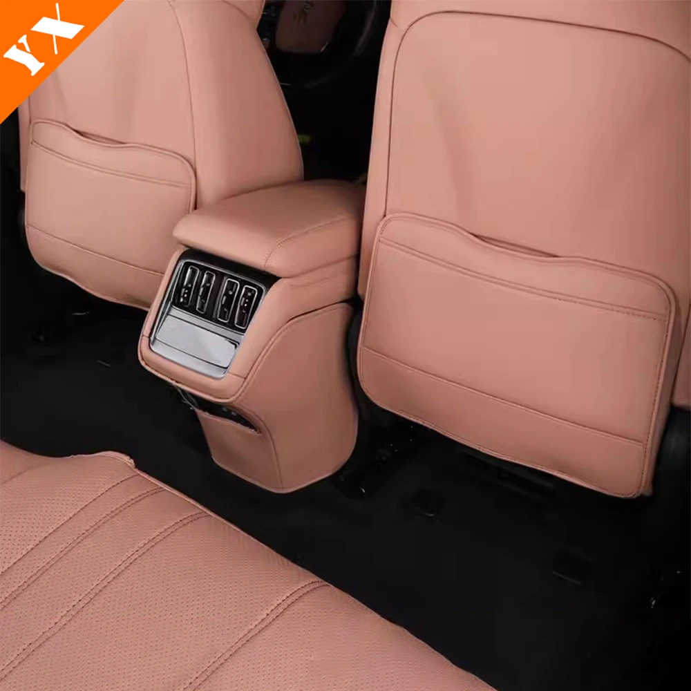 For BYD Song L  2023-2024 Interior Accessories Brown/Black Leather Car Front Seat Rear Anti Kick Dust Board Pad Frame Cover