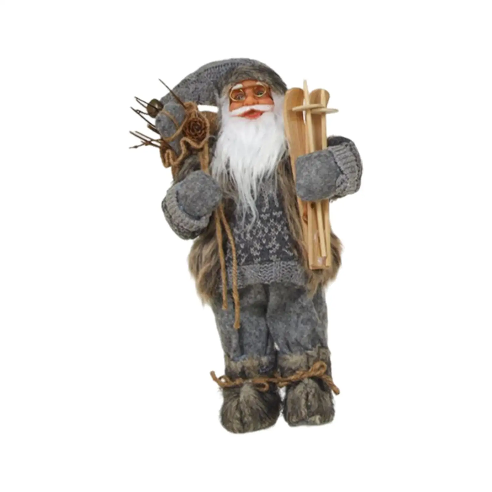 Santa Claus Figurine Funny Novelty Props Creativity Santa Claus Ornament Santa Doll for Home New Year Fireplace Garden Festival