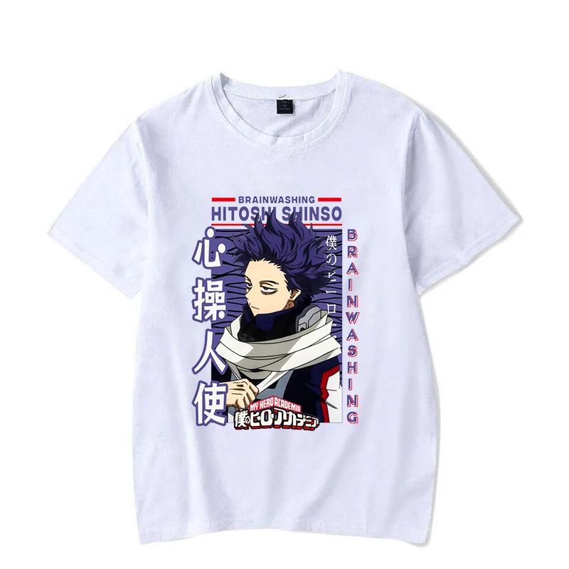 New T Shirt Anime Shinso Hitoshi Print T-shirt Unisex Summer Casual O-neck Lady Female Clothing Short Sleeve Tees