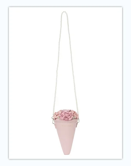 Japanese Style New Fashion Ice Cream Cylinder Bouquet Shoulder Bag Sweet Lady Girls Pearl Chain Crossbody Small Leather Bags