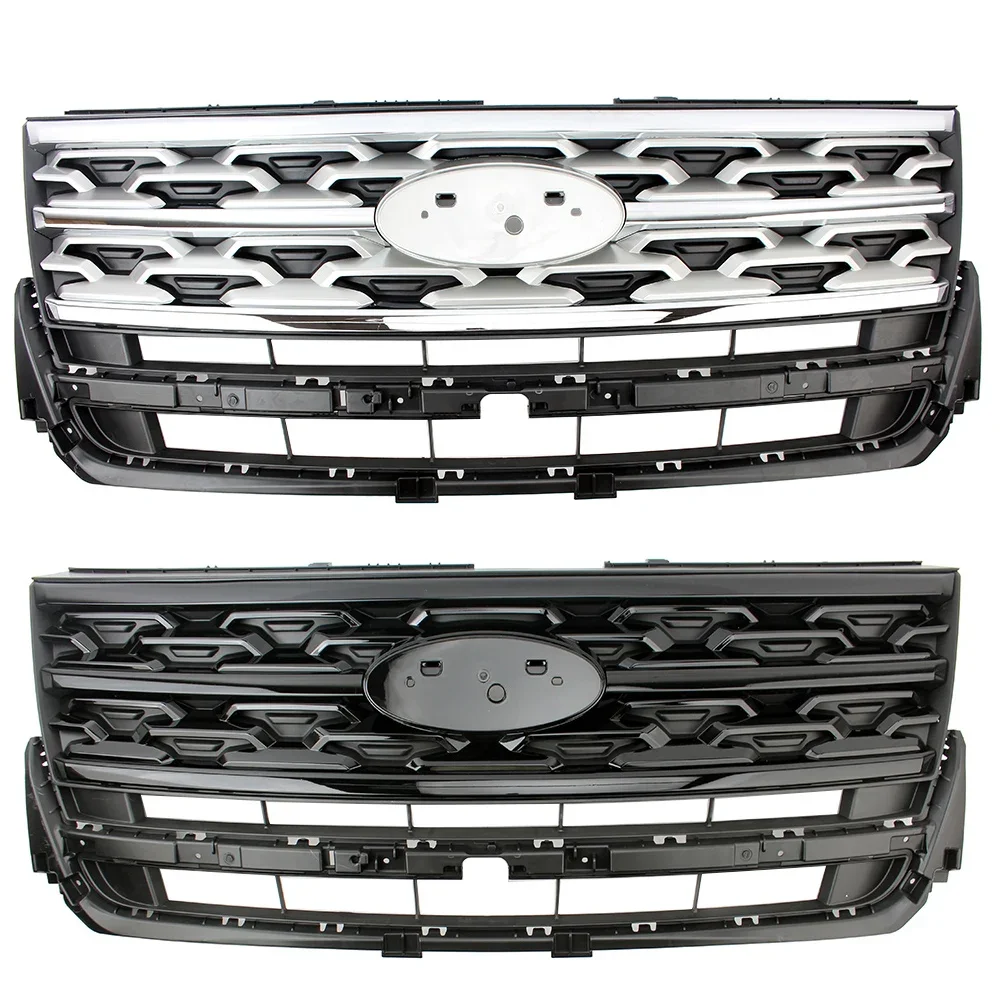 Front Racing Facelift Bumper Grill Upper Mesh Radiator Grilles Fit For Ford Explorer 2018 2019