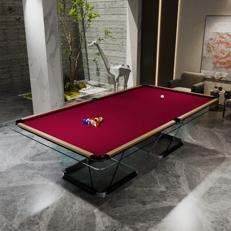 Transparent crystal tempered glass billiard table, standard American black eight Chinese high-end household billiard table