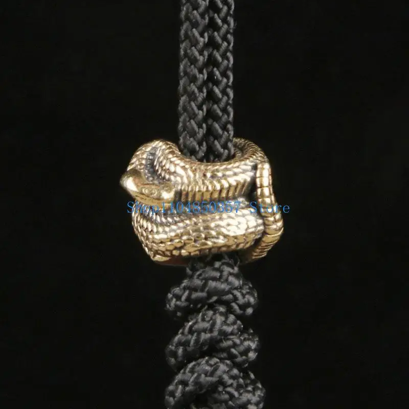 652F 3Pcs Metal Lanyard Beads Light Weight Snake Metal Beads Unique Parachute Cord Beads for Bracelets Pendants Enduring