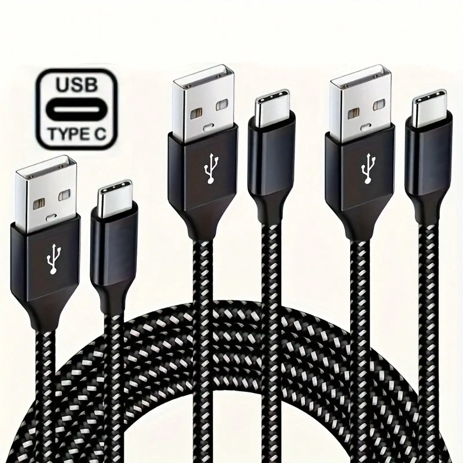 

3pcs, USB Type-C Cable 1pc 10ft, 6ft, 3ft, Fast Charging 3A Rapid Charger Cable, Type C To A Cable Compatible With Samsung Galaxy S10 S9 S8 Plus, Nylon Braided Fast Charging Cable For Note 10 9 8, V50 V40 G8 G7., Quick Charge Cable, Power Delivery Cable,