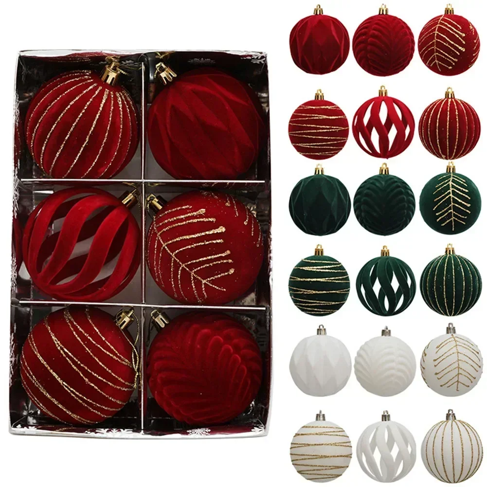 

6pcs 8cm Christmas Ball Christmas Tree Pendant Ornaments For Home Decor 2024 New Year Navidad Xmas Ball Decoration Natal