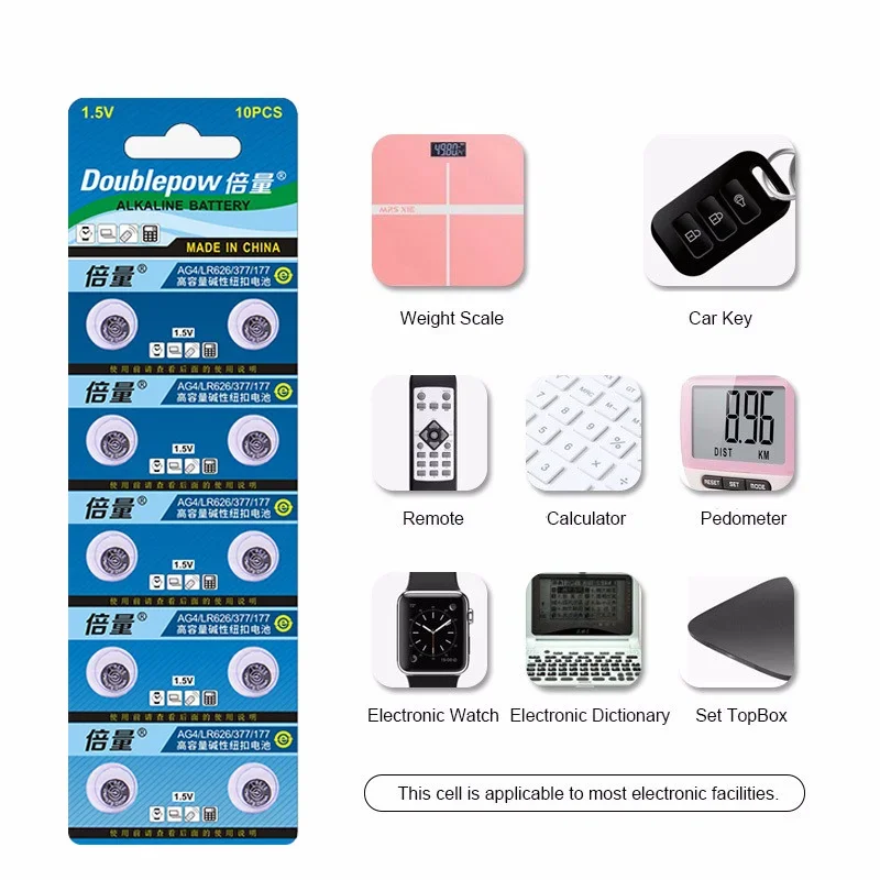 10 قطعة 1.5 فولت بطارية قلوية AG4 377A LR626 SR626SW زر خلية للساعة ، عملة خلية البطارية ، بطارية قلوية