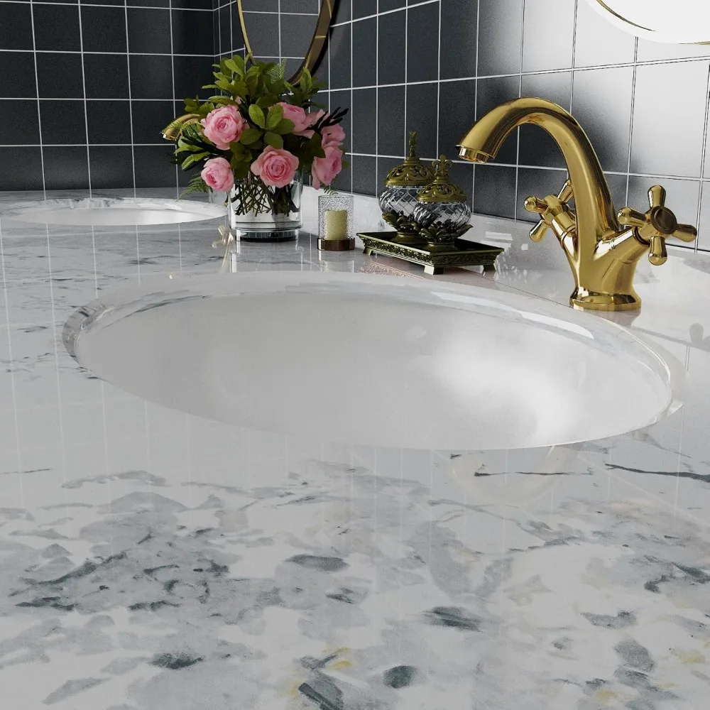 ورق اتصال كونترتوب رخامي لامع مقاوم للماء بعرض للغاية، مقاس 36 × 160 بوصة، قابل للتقشير واللصق لأسطح المطبخ والحمام