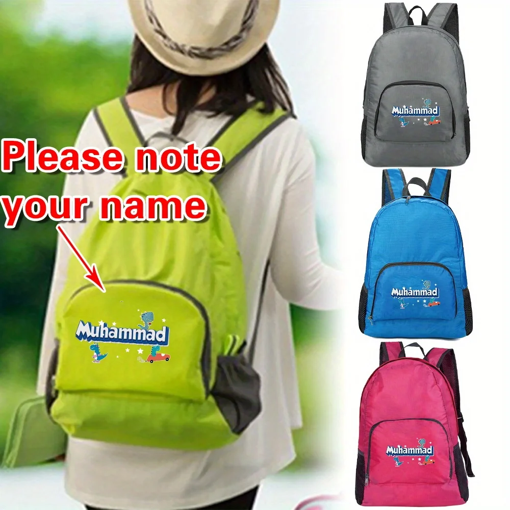 Personalized Customized Foldable Backpack with Casual and Lightweight Design for Men's and Women's Sports Bags