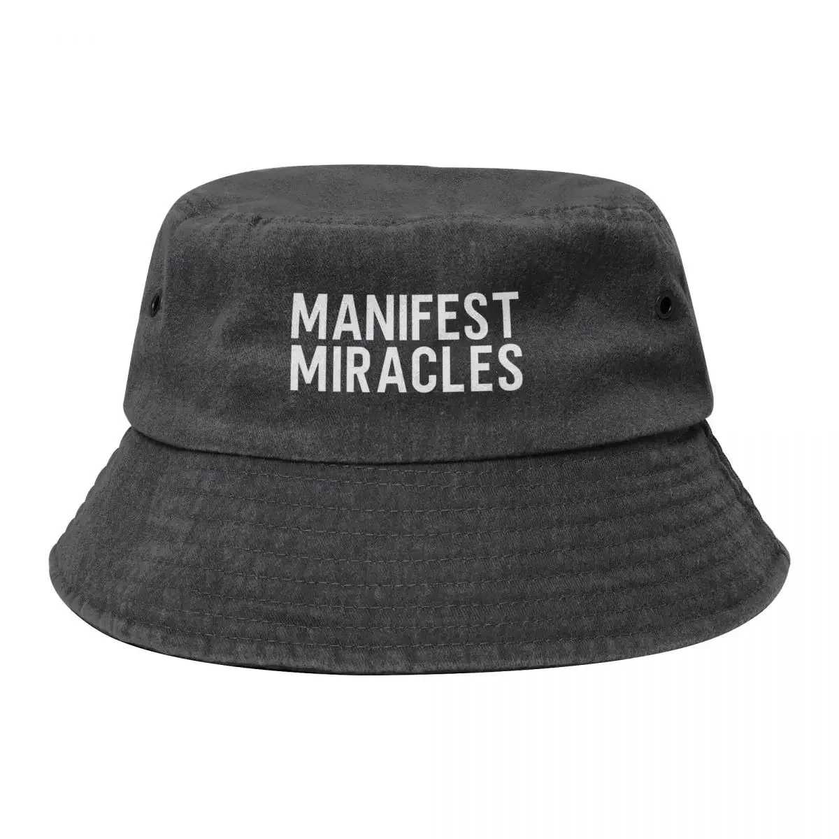 Manifest Miracles Simple Black and White Bucket Hat Anime Hat Beach Sun Cap Mens Hats Women's