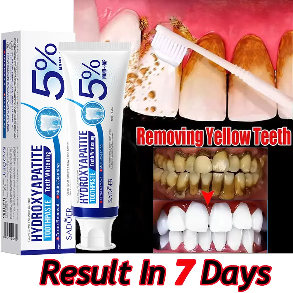

Hydroxyapatite Whitening Toothpaste Remove Yellow Stains Clinic-Level White Teeth Repair Gums Sensitive Tooth Enamel Dental Care