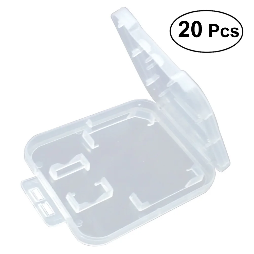 

20pcs Card Protection Box Transparent PP 5x4x06cm Memory Holder Lightweight Portable Storage Organizer Camera
