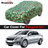 Full Camouflage Car Cover Waterproof Sun Shade Anti-UV Rain Snow Protection Cover All Weather Suitable For Peugeot 301 2012-2022