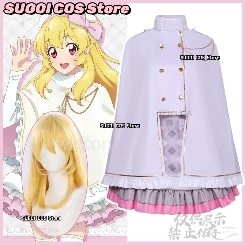 Anime Aikatsu！cosplay Hoshimiya Ichigo Costume Winter Uniform Shawl Skirt Lolita Wigs For Christmas Girls Woman Cos Customized