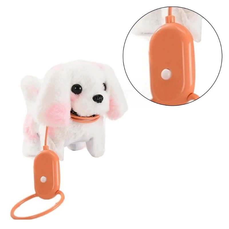 Electronic Plush Dog Toy for Baby Learn to Crawl Leash Puppy Singing Pet Dog Toy