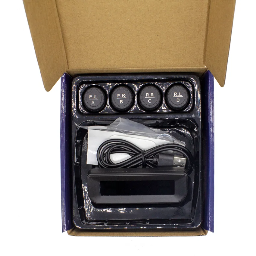 Universal Car TPMS Wireless Tire Pressure Monitoring System  C260 LCD Display 4 External Sensor Tire Pressure Sensors