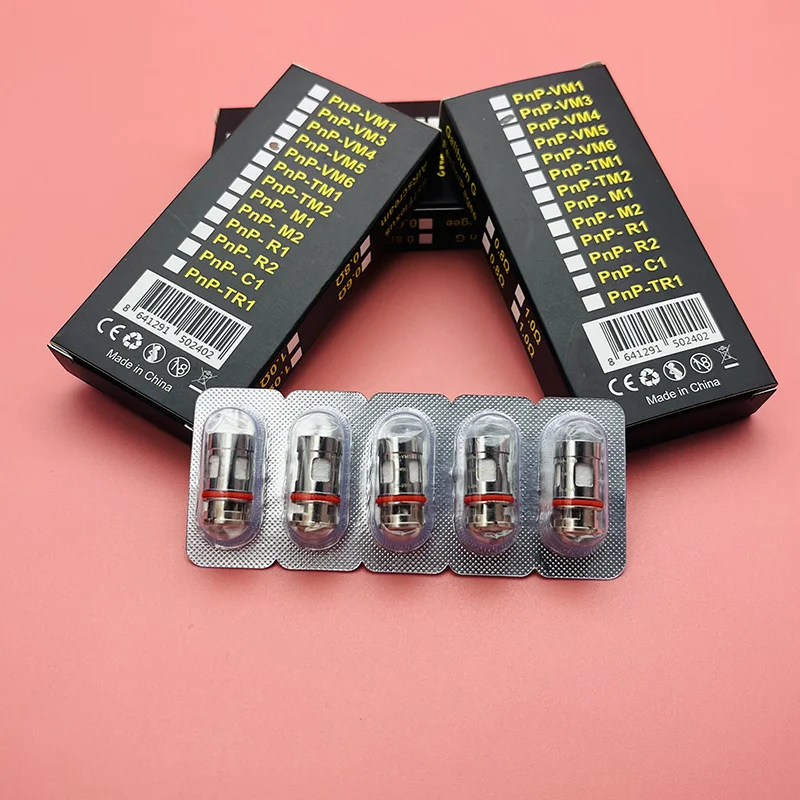 

Vape 5 шт. PnP Coil VM1 0.3ohm сменные катушки TM1 0.6ohm /VM6 0.15ohm /R1 0.8ohm PnP Coil fit VINCI Drag X/S Mod Pod Kit