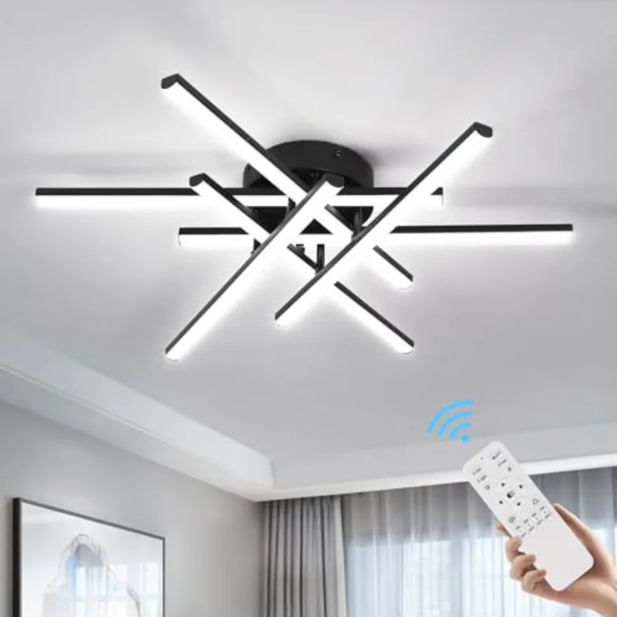 

Sputnik Modern Led Ceiling Light50W LED Dimmable with Remote Control Ceiling Light Fixture Flush Mount Chandelier Ceiling Light