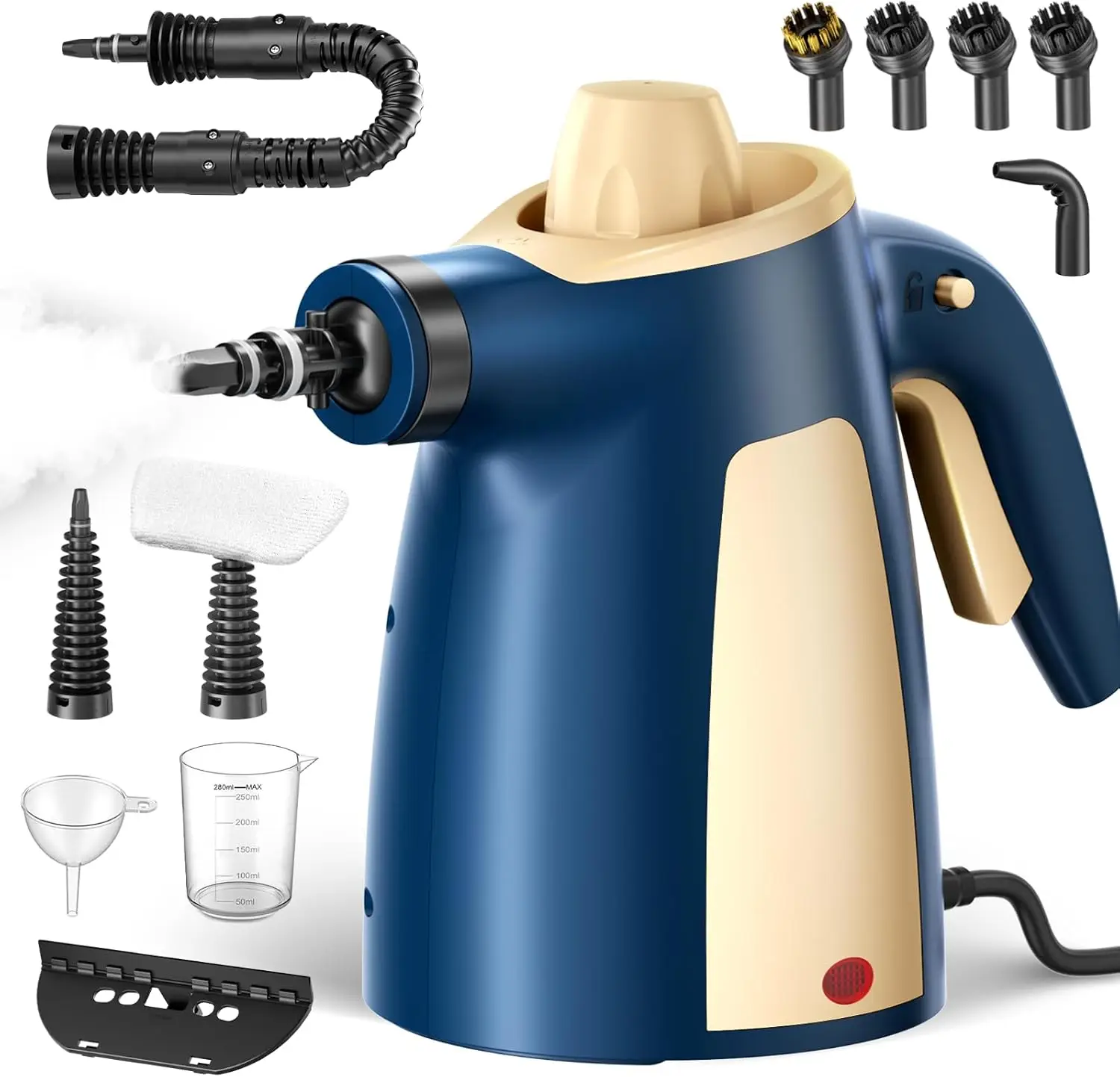 

Handheld Steam Cleaner with 12 Accessories, 350ML Tank, Multi-Surface Use for Home and Car