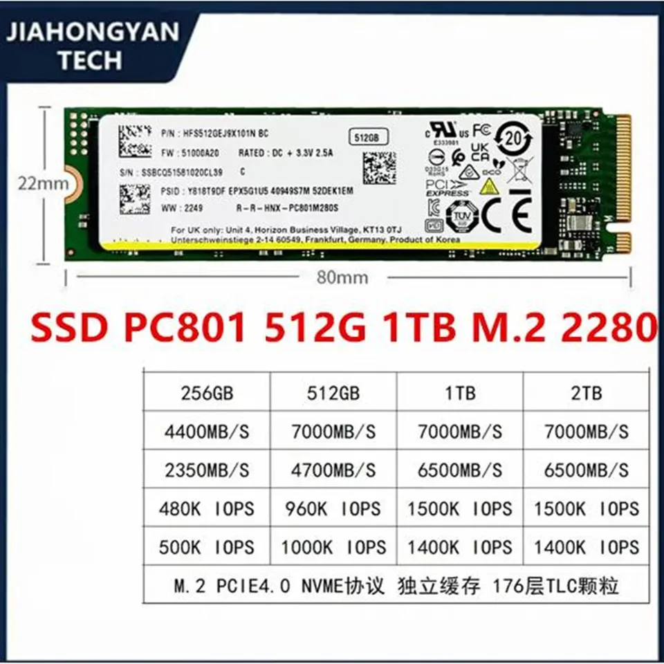 内蔵型SSD SK hynix PC801 1TB M.2 SSD SK Hynix 1TB PC801 M.2 NVMe PCIe Gen4x4 2280 SSD | eBay