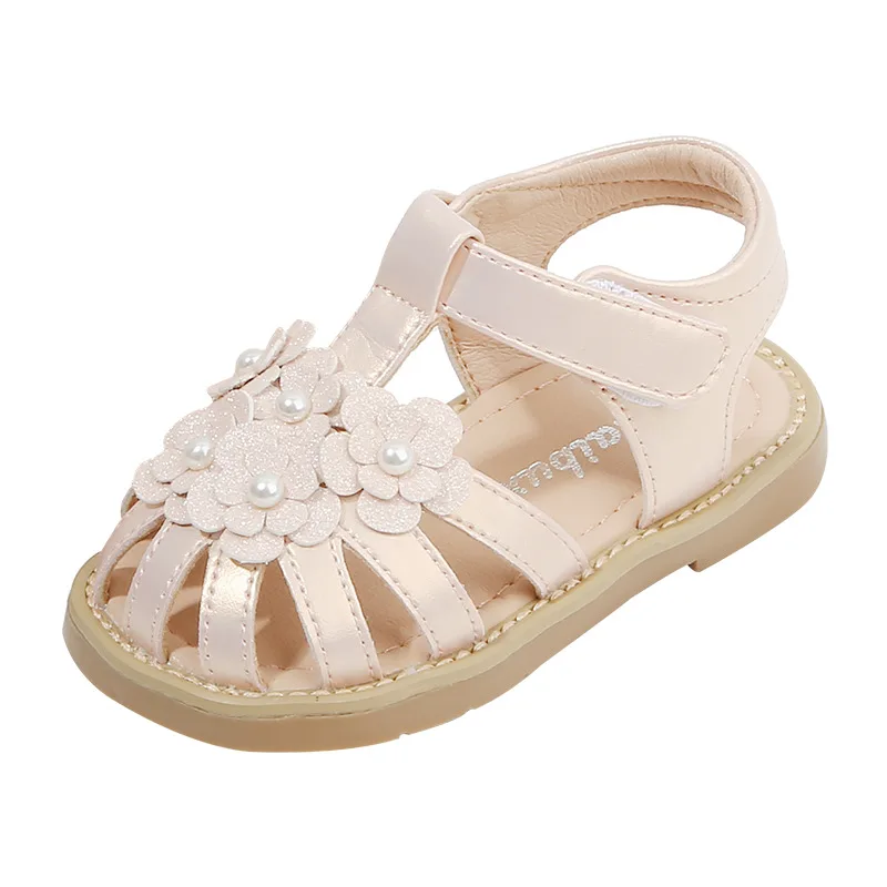 

Brand Cute Infant Flowers Sandals 0-3years old Toddler Little Princess Summer Dress Shoes Closed Toe Baby Girls Outside Walkers