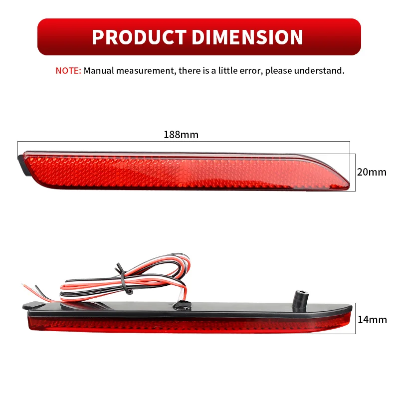 

2PCS for Toyota Innova/Ruizhi/Vellfire/Verso/Wish/Harrier/EZ - Car LED Rear Bumper Lights Reflector Tail Brake Signal Fog Lamps