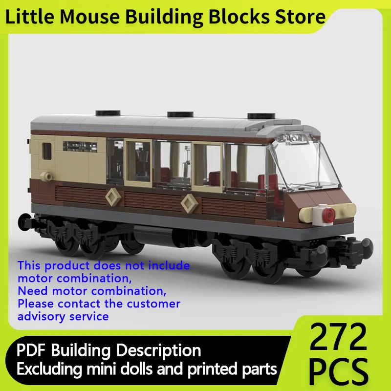 City Car Model MOC Building Bricks Railway Train Observation Car Modular Technology Children Holiday Gifts Assemble Toys Suit