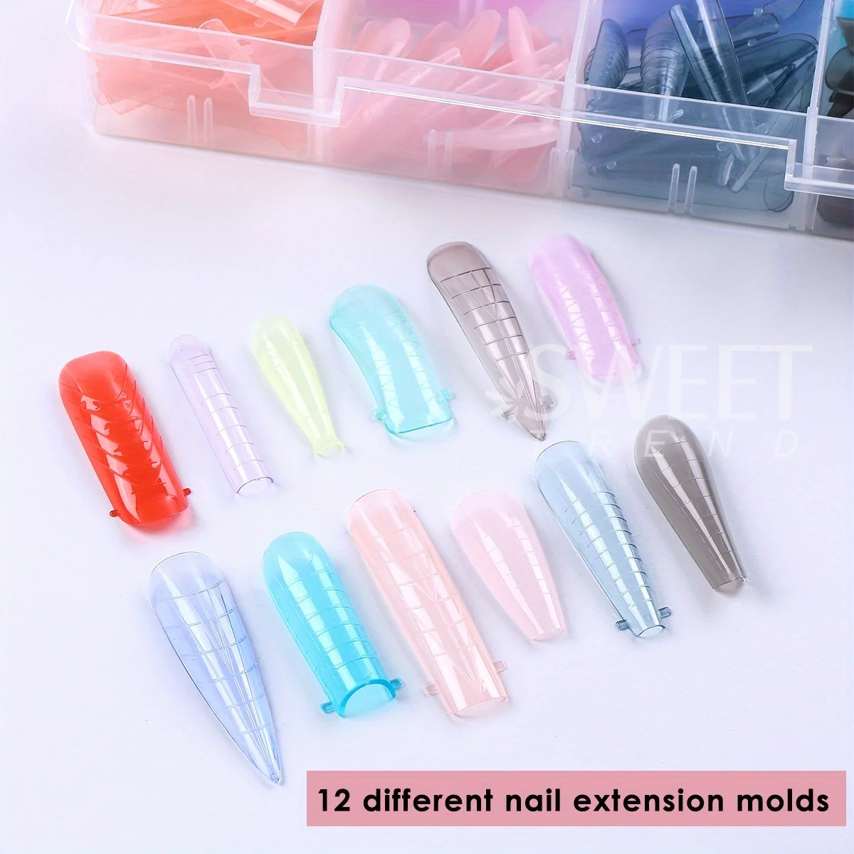 288 pièces Extension double Nail Art forme moules mixte amande cercueil Stiletto forme carrée couverture complète acrylique Construction constructeur outil