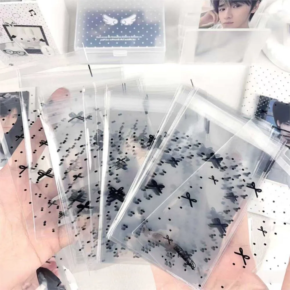 Sacs d'étanchéité transparents OPP Kawaii, 8x10cm, pochettes d'emballage esthétiques pour badges Kpop, bonbons, bijoux faits à la main, emballage cadeau, 50 pièces