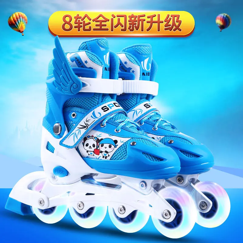 

Kids Inline Roller Skate Youth Children Shoes 4 Wheels Sneakers Beginner Roller Skating Boy Girl Breathable Shoes Birthday Gift