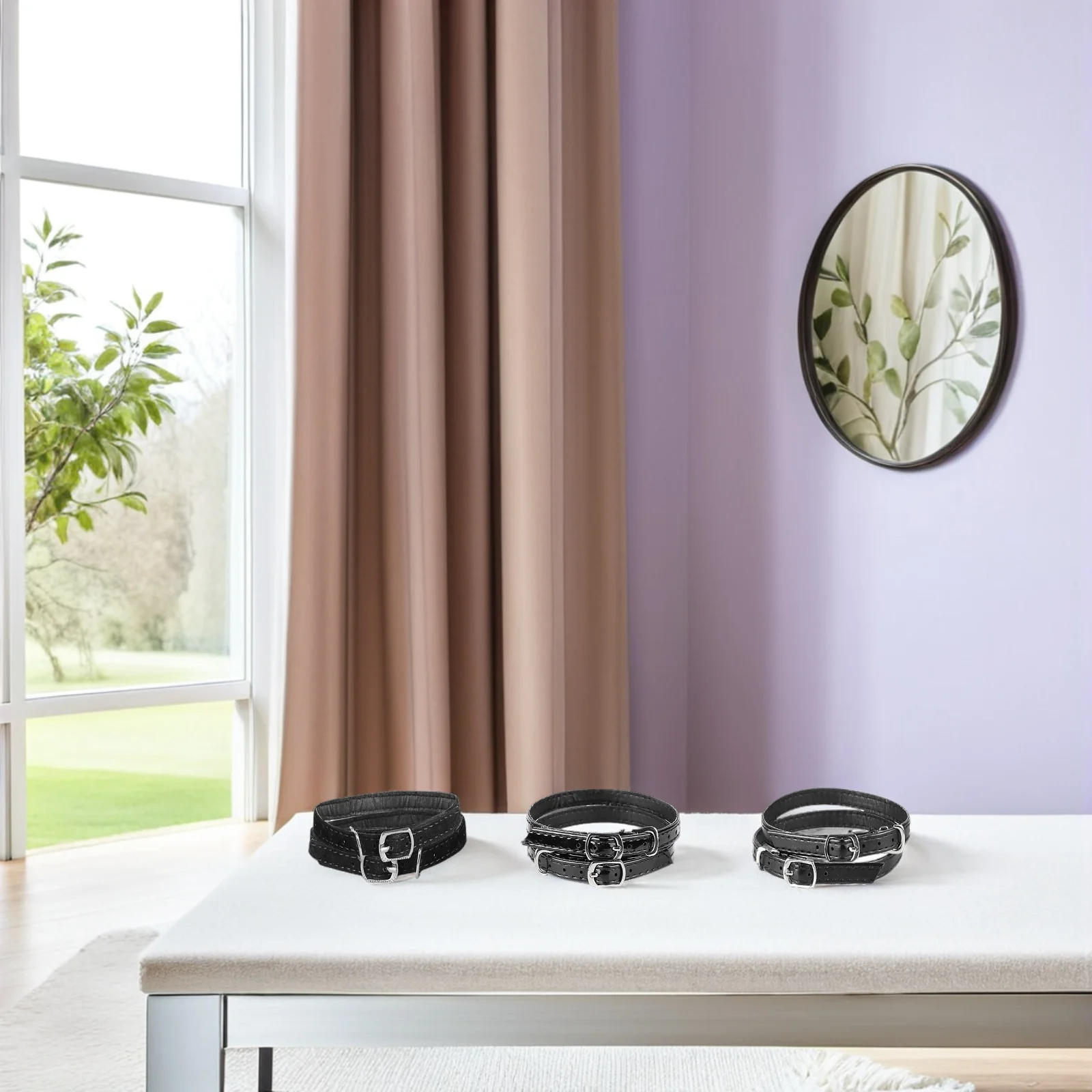 

3Sets Anti-Slip Ankle Straps for High Heels Flexible Durable PU Material Easy to Install and Remove for Women Shoes