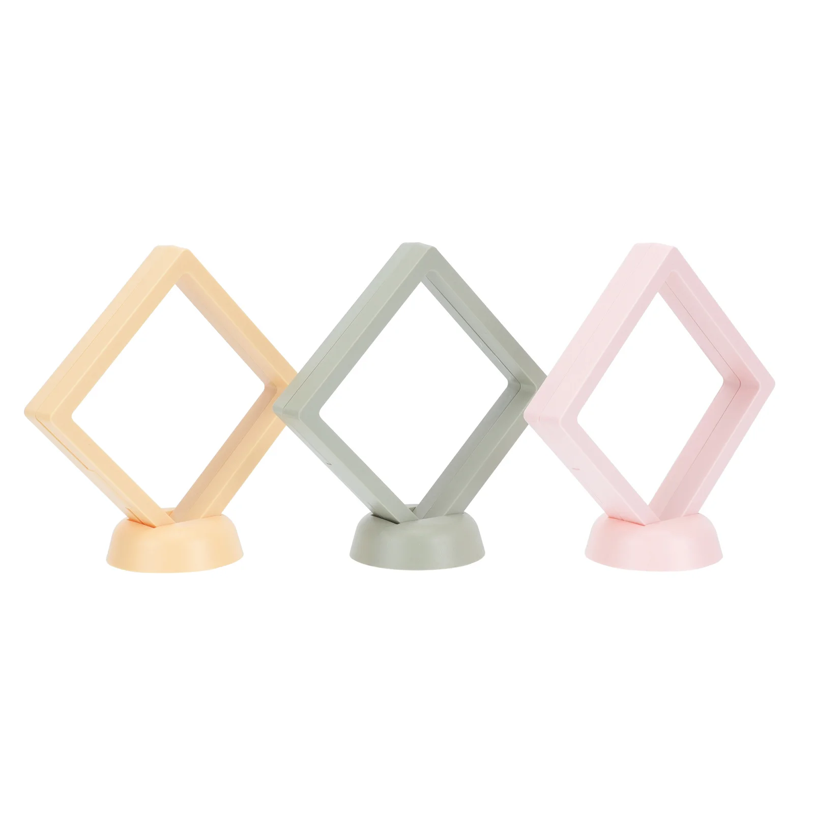 

3Sets Transparent Jewelry Storage Box Film Portable Display Organizer with Bottom Support Mixed Color Jewelry Holder