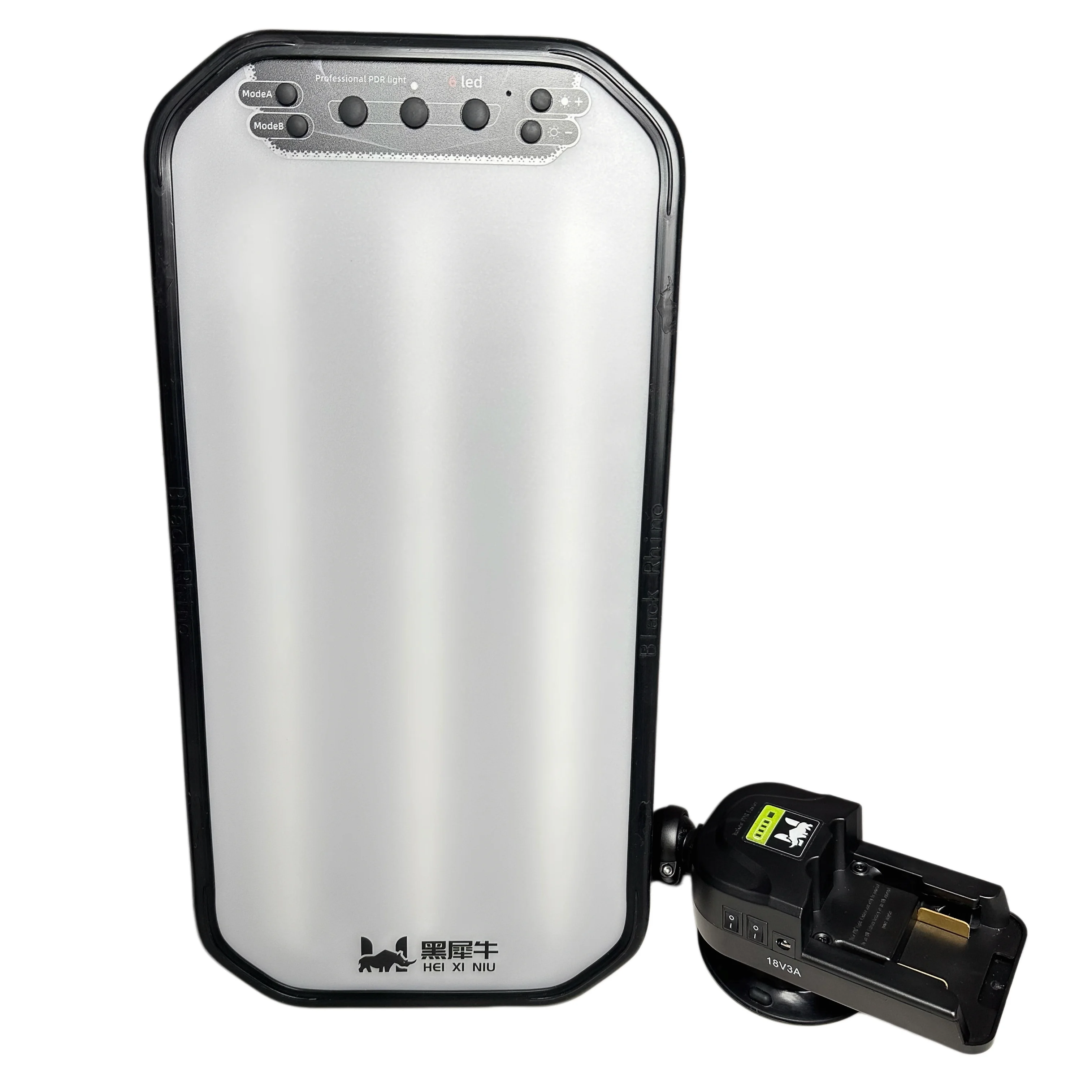 Professional PDR LED Light - 45×22 cm Large Panel, Flexible Gooseneck & Battery Base, Dual-Color 6-Light Strips Adjustable