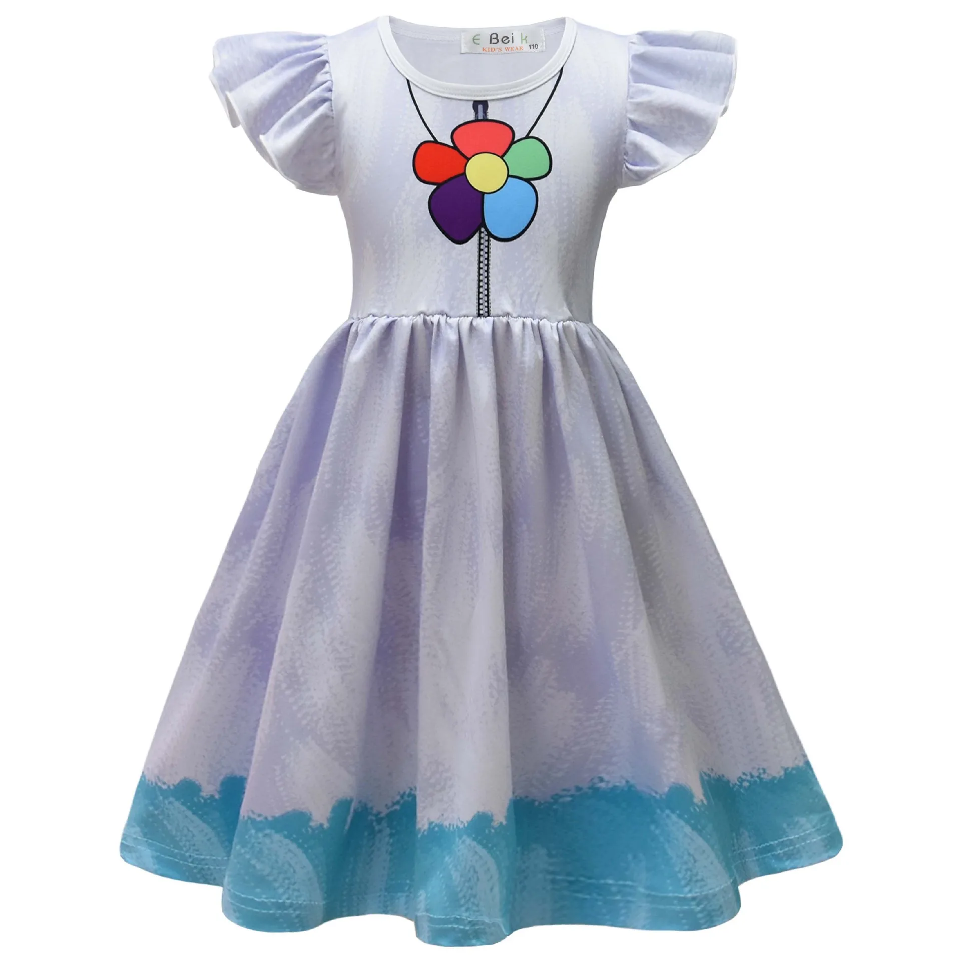 Multiple Colors Baby Girl Dresses Kids Game for Smiling Critters Clothes Cosplay Costume Children Fly Sleeve Halloween Dress+Bag