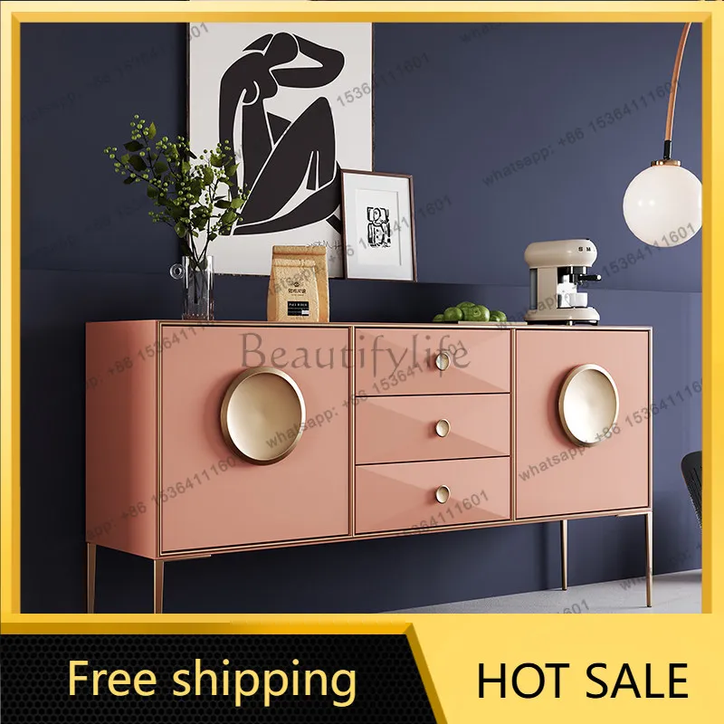 PG Modern Light Luxury Entryway Cabinet, designer bedroom and  storage organizer, Italian-style minimalist decorative cabinet