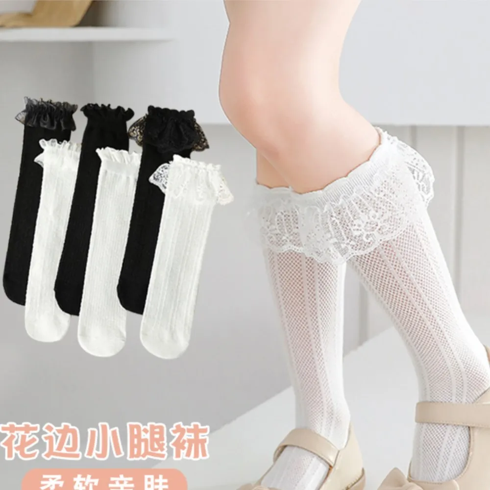 kids socks baby summer princess wind lace stockings girl sokken breathable anti-mosquito sock kids silk stockings