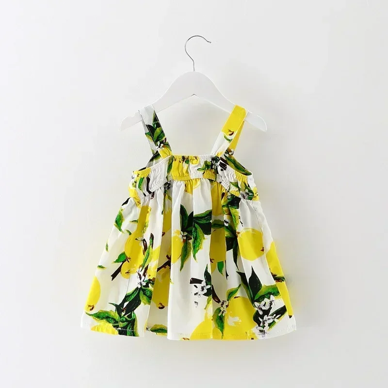 Summer Baby Girl Dress Lemon Print Newborn Infant Dresses Christening Gowns Princess Birthday Dress for Baby Girl