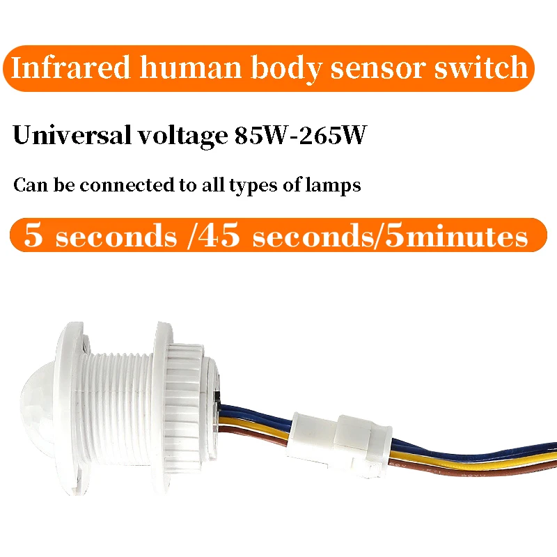 Imagem -03 - Interruptor com Sensor Infravermelho Sensor de Movimento Alta Sensibilidade Ajustável Atraso 110v220v