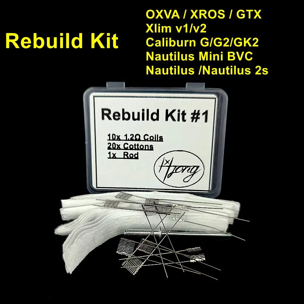 Kit de reconstruction d\'origine Hong pour GTX, décent burn, OXVA, Xlim V2, XROS, kit d\'outils de réparation de bricolage, tête de bobine de fil 5/1