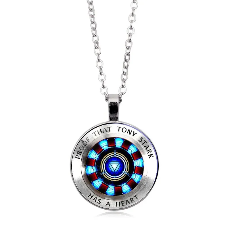 Marvel Legends Time Gem Cabochon Necklace Iron Man Necklace Marvel Avengers Endgame Quantum Realm Series Necklace Kids Gift