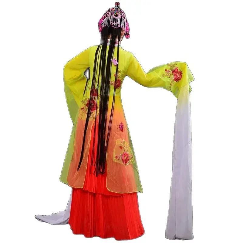 فستان رقص شعبي صيني بأكمام طويلة، زي قديم، ملابس نسائية للمسرح، رداء ملابس أوبرا بكين التقليدية