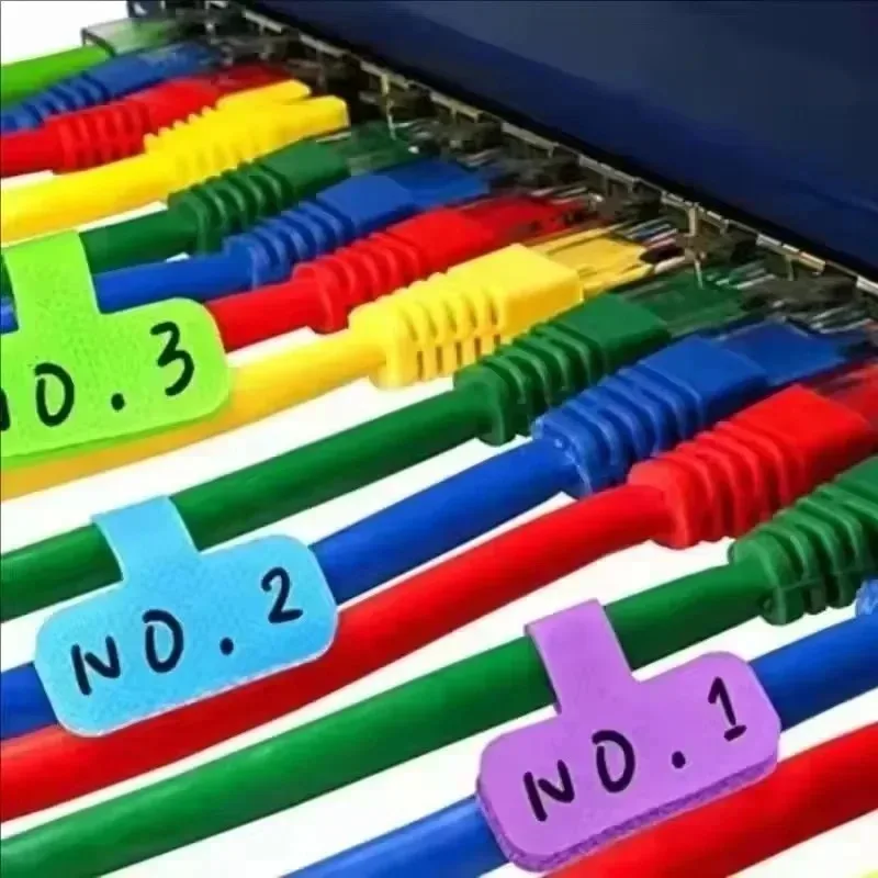 10-100PCS Cable Labels Cable Management Colorful Waterproof Cord Labels Tags for Home Wire Tags Self Adhesive Tear Resistant