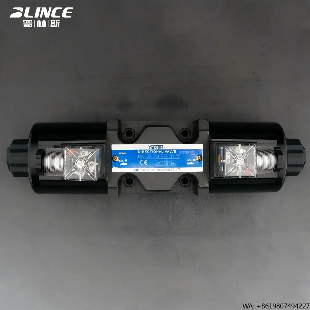 YUKEN 4/3 Way DG4V DSG Hydraulic Solenoid Valve 3/8 Inch Port DC 12V 24V Solenoid Coil al Hydraulic Control Valve