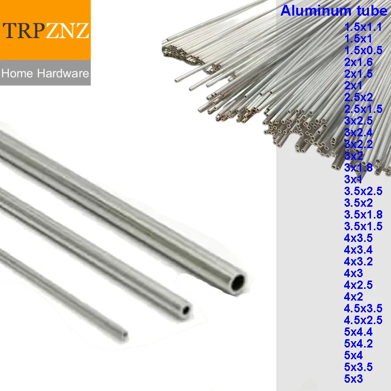 6063 Aluminum Capillary Tubing OD 1.5 2 2.5 3 3.5 4 4.5 5mm Wall Thickness 0.2 0.25 0.3 0.4 0.5 0.75 1mm Thin Walled Hard Pipe