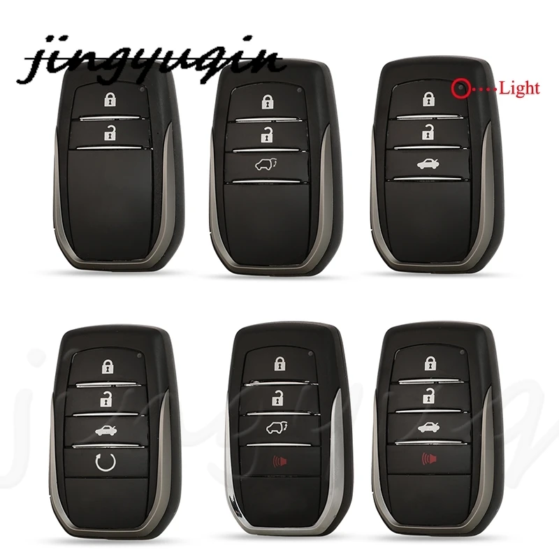 

jingyuqin 2/3/4 BTN Remote Car Key Shell Case For Toyota Fortuner Prado Camry Rav4 Highlander Crown Smart Keyless Case Housing