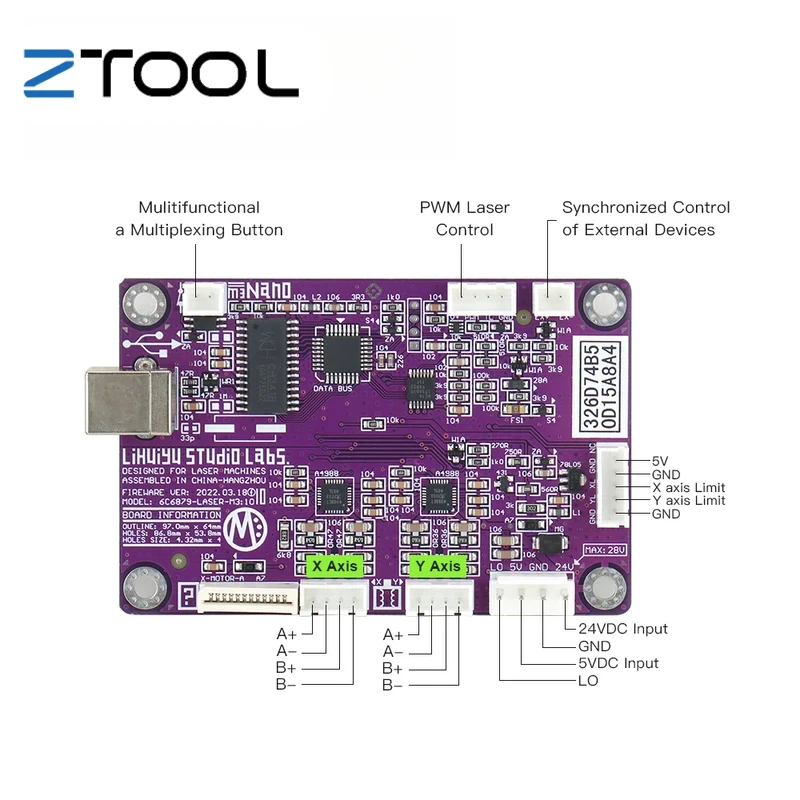 LIHUIYU M3 Co2 Laser Controller Mutter Hauptplatine + Bedienfeld + Dongle B System M2 Nano Upgrade Version die Software Laser DRW