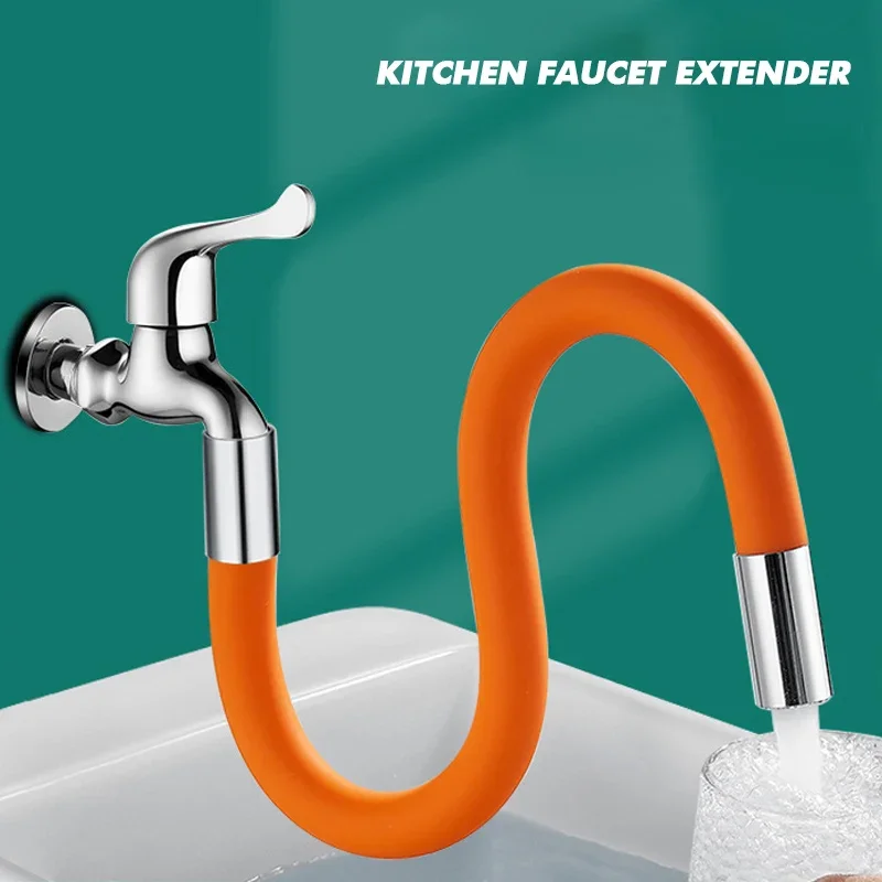 Faucet Extension Tube 360 Degree Rotatable Extender Hose Bendable/Shapable/Flexible Water Tap Pipe Splash Proof Foaming Mout