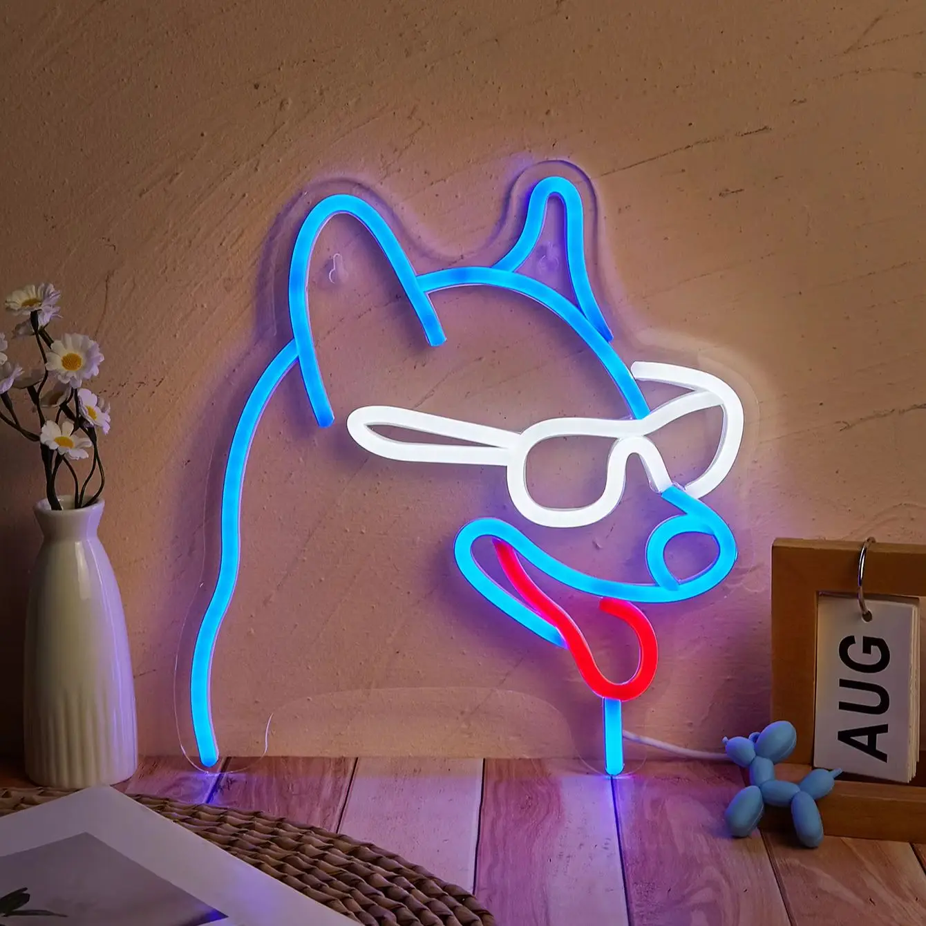 

Светодиодная неоновая вывеска Chi-buy с изображением щенка, USB-питание, 3D-декор для стен, ночник, светильник для спальни и гостиной