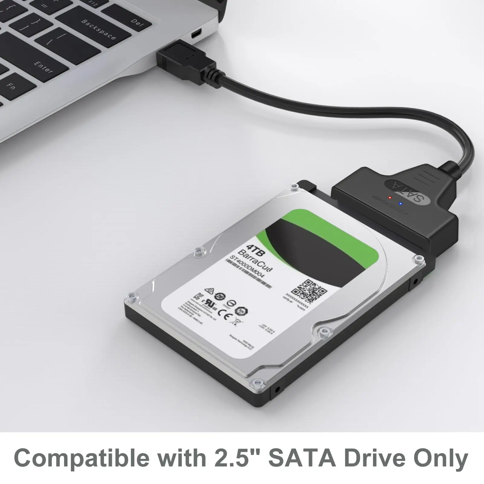 SATA to USB 3.0 Adapter Cable for 2.5 inch Hard Drive HDD/SSD Data Transfer, External Hard Drive Converter Support UASP (Black)